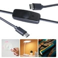 thumbnail image 2 of lixuesong USB Type C Data Cable with Power Switching Button Male to Male Charging Extension Cord Wire for LED Light Fan Desk Lamp, 2 of 3
