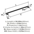 thumbnail image 4 of Amerock Versa 18 inch (457mm) Center-to-Center Matte Black Appliance Pull, 4 of 5