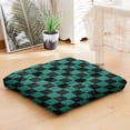 thumbnail image 2 of Retro Checkerboard Tatami Mat Seat - Extra Fluffy Floor Cushion, Rustic Farmhouse Plaid Print, Oversized Square Shape, Skin-Friendly Fabric for Long Sitting, 2 of 2