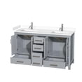 thumbnail image 2 of Wyndham Collection Sheffield 60" Solid Wood Double Bathroom Vanity in Gray, 2 of 4