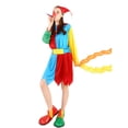 thumbnail image 5 of SJLDQY Carnival Womens Clown Dress Up Colorful Dress Waistband With Hat Outfits Party Stage Performance Clothes Set, 5 of 6