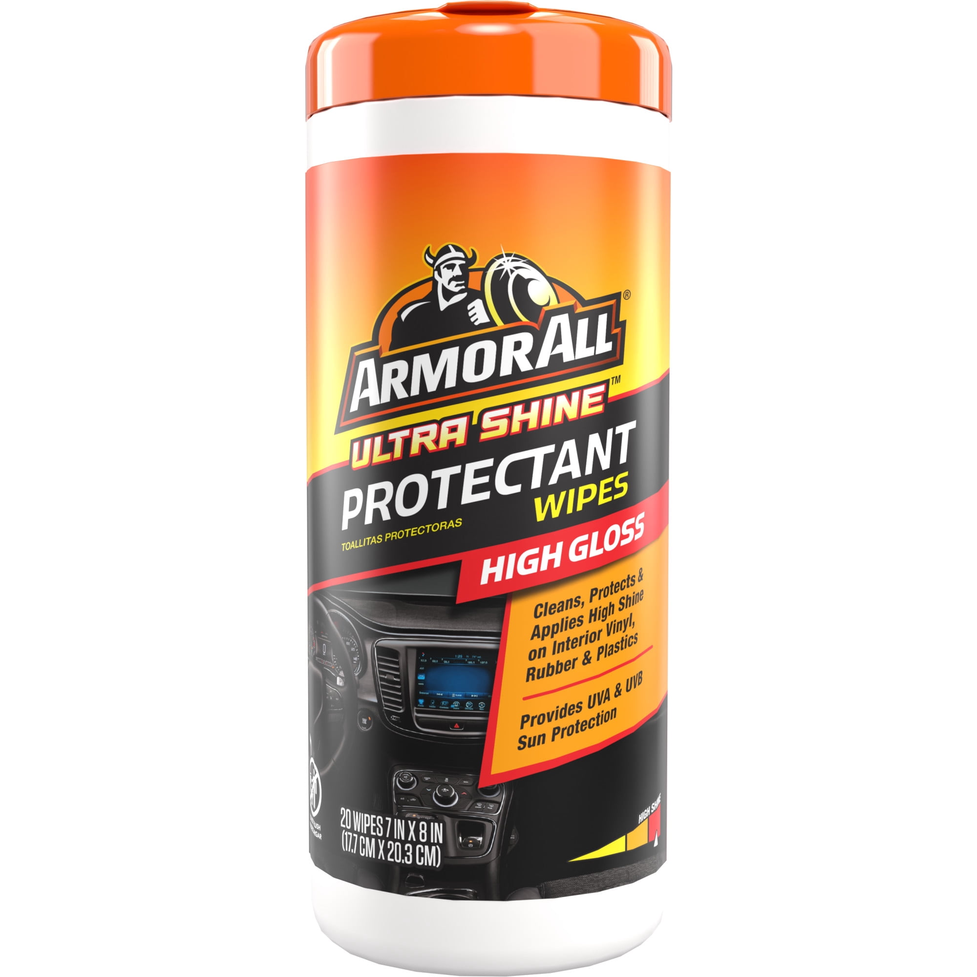 (2 pack) Armor All Ultra Shine Car Protectant Wipes, High Gloss, 20 Count