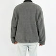 thumbnail image 6 of Holloyiver Men's Fleece Lamb Fleece Jacket Warm Hoodless Jacket Cotton Jacket Gray, 6 of 7