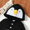 thumbnail image 6 of WIBACKER Newborn Baby Boy Girl Cartoon Penguin Hooded Jumpsuit Infant One Piece Onesie Long Romper, 6 of 8