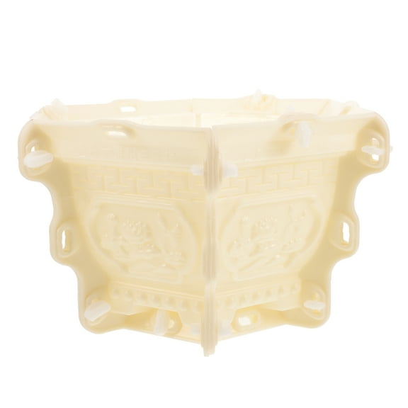 HONMEET Bonsai Pots Mold Concrete Planter Mold Light Yellow 1Set 10.02X10.02X7.07in