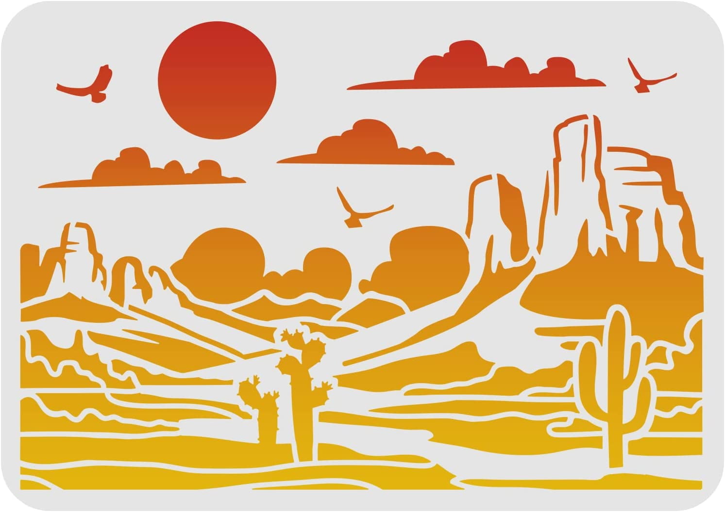 Desert View Stencils Plastic Gobi Desert Drawing Painting Stencils