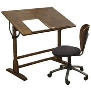 Studio Designs Vintage Wood Drafting Table, Rustic Oak, 42''