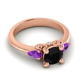 thumbnail image 3 of Diamond-Capitals 2.50 Carat Shiny Round Cut Black Onyx & Amethyst Gemstone Engagement Ring for Ladies Solid 18K Rose Gold Size 7.5, 3 of 8