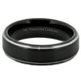 thumbnail image 2 of MJ Metals Jewelry Tungsten Carbide 6mm Black Plated Wedding Band Silver Edges Comfort Fit Ring Size 11, 2 of 4