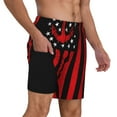 thumbnail image 2 of Daiia Nautical American Flag Mens Swim Trunks Swim Shorts Quick Dry Swim Shorts with Mesh Lining Pockets-Large, 2 of 9