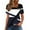 Navy, variant on QUNYINEY Colorblock Womens Tshirts V Neck Casual Short Sleeve Tops Button Loose Summer Pullover Womens Tops