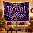 thumbnail image 3 of Royal Glow with Jeweled Crown and Purple Crystals, Mystical Vintage Style for Motivational Art Lovers, Crown Wall Art, Graduation Gift, Tapestry Wall Hanging for Bedroom and Dorm, 3 of 7