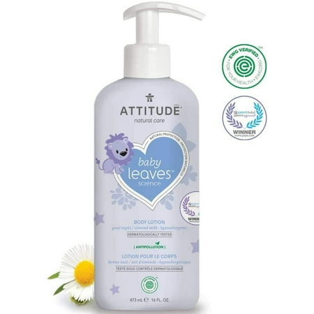 Attitude 234525 16 fl. oz Baby Nighttime Body Lotion, Almond Milk Moisturizers