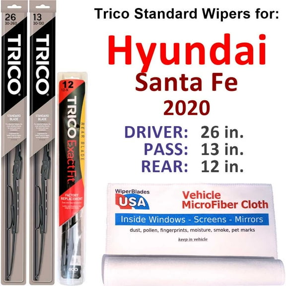 Wiper Blades USA Trico 30 Series All-Season Conventional Wiper Blades 26" 13" 12" 3 Pieces