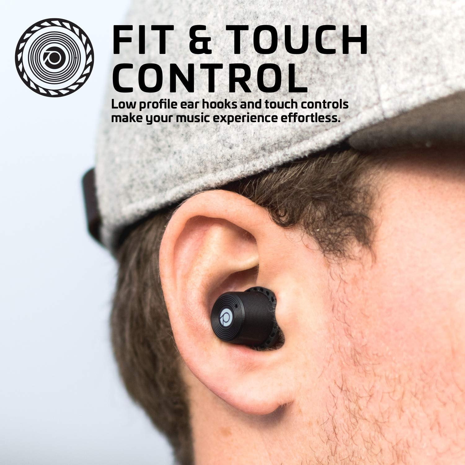 Rowkin Ascent Micro True Wireless Earbud Headphones: 17+ Hours, Bluetooth 5, Small Headphones & Charging Case Deep Bass Mic Quick Pairing & Noise Reduction for Android Samsung & iPhone Slate Gray