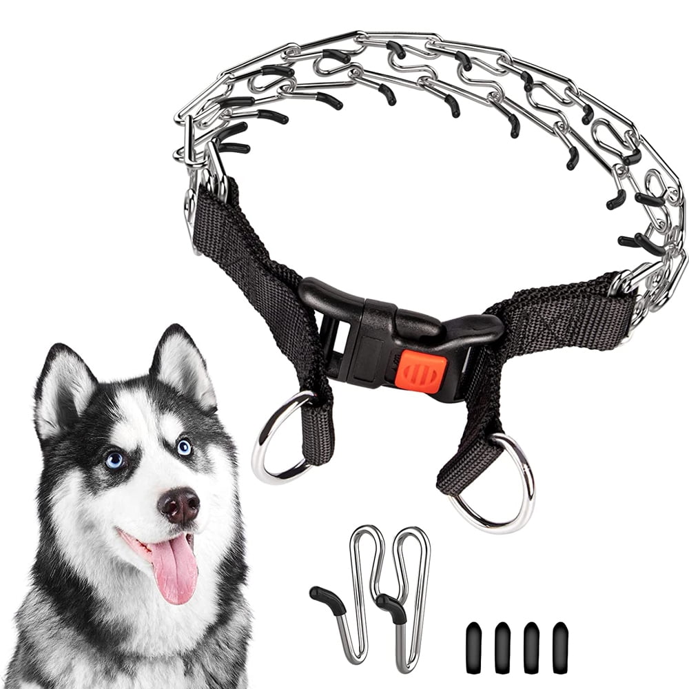 Dog Prong Pinch Chrome,Adjustable Dog Training Collar, Quick Release