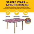 thumbnail image 4 of Vintage Middle Century Table Cloths for 5 Foot Rectangle Tables, Abstract Bohemia Style Aztec Pink Patio Waterproof Elastic Fitted Tablecloths, Washable Rectangular Table Cover for Camping, 4 of 8