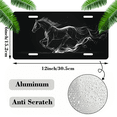thumbnail image 2 of 1 Pcs 2D Flat License Plate Covers & Frames, Running Horse For Decorative Front, Waterproof For Decoration Aluminum License Plate Covers & Frames Cover For Men Women, 12" X 6", 2 of 7