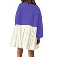 thumbnail image 4 of MIUOWANP Fall Dresses for Women 2024 Fashion Women's Casual Sweatshirt Long Sleeve Dress Round-Neck Ladies Patchwork Mini Dresses, 4 of 5