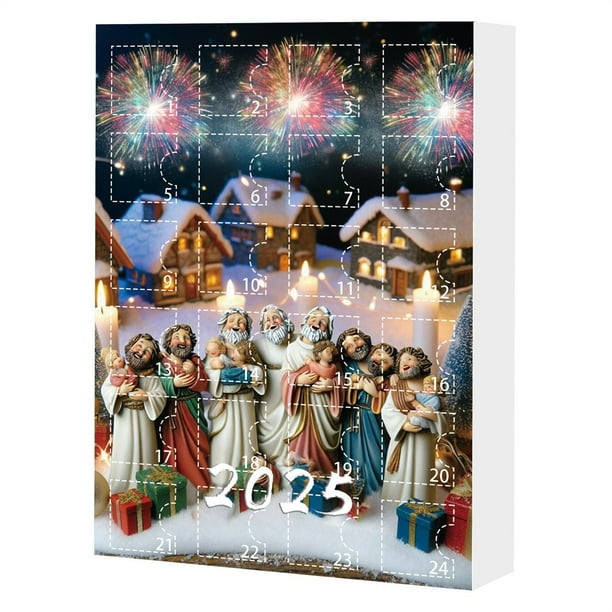 Calendario de cuenta regresiva para Navidad 2025, bonita decoración acrílica, caja de regalo para familiares y amigos.