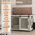thumbnail image 4 of KOKEBREN 37-Inch Dog Crate Furniture End Table with Flip-Top Lid, Wooden Kennel with Removable Divider & 4 Wheels, Multi-Functional Pet Home for Large Dogs,White, 4 of 8