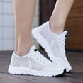 thumbnail image 2 of CAICJ98 Womens Sneakers Mesh Walking Shoes Lightweight Casual Shoes Breathable Lace Up Tennis Shoes for Women White,9, 2 of 7
