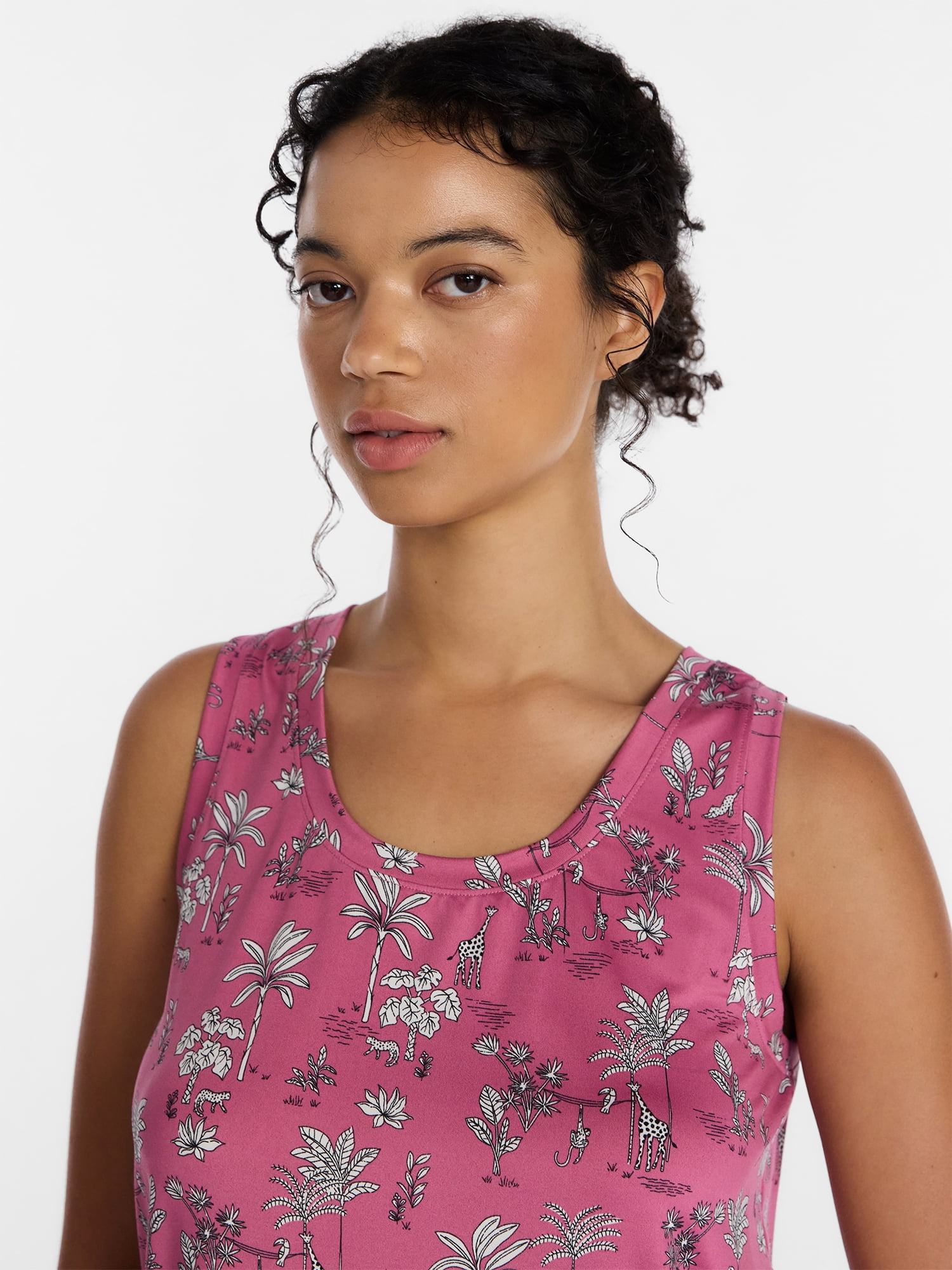 Joyspun Women's Tank Top and Shorts Pajama Set, 2-Piece, Sizes XS-3X