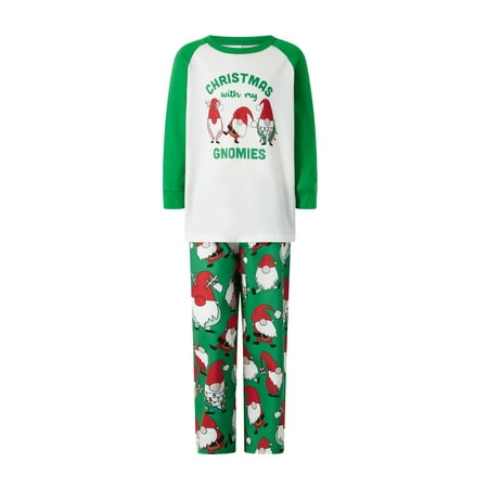 

Pudcoco Christmas Family Matching Pajamas Set Xmas Trees Santa Pattern Long Sleeve T-Shirt Pants Outfits Holiday Sleepwear