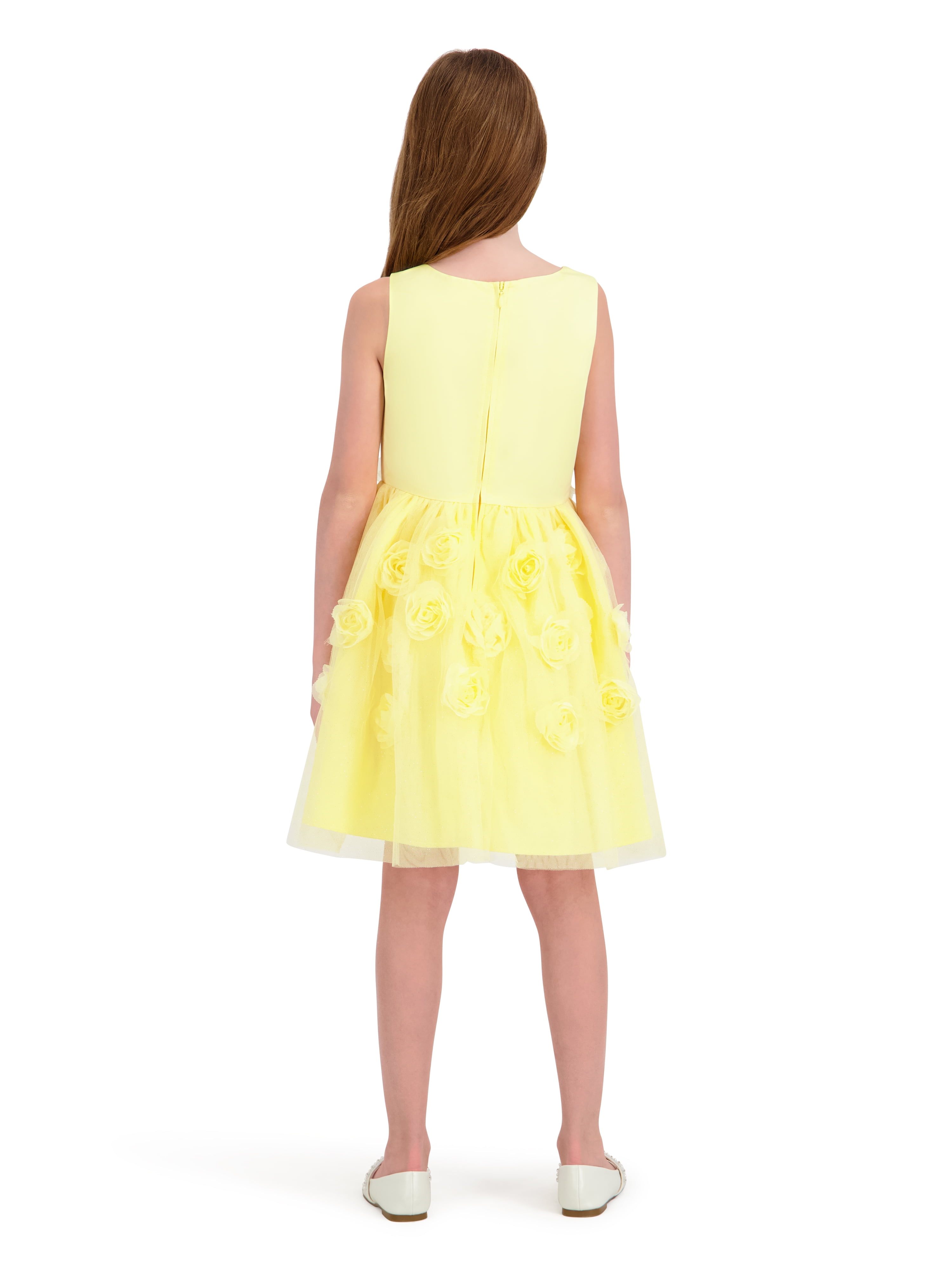 Kensie Girl Sleeveless Party Dress with Rosettes and Pearls, Sizes 4-16