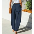 thumbnail image 2 of CUPSHE Women Pants Patch Pocket Tapered Leg Elastic Waist Long Pant Casual Beach, 2 of 4
