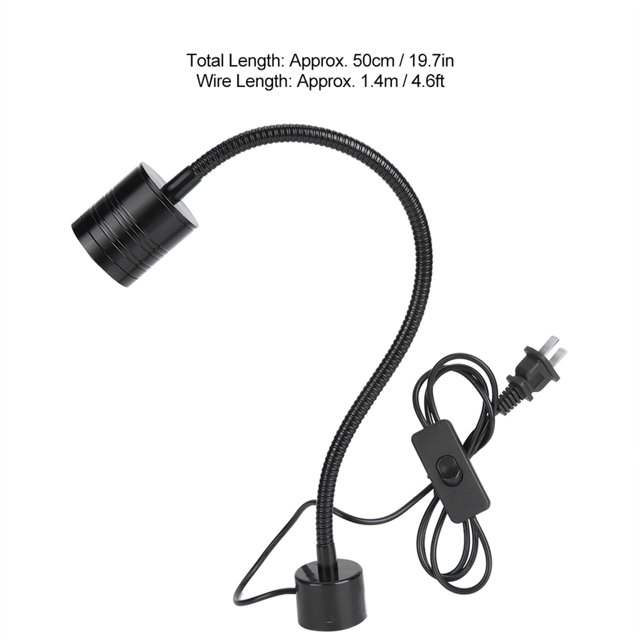 Luz De Trabajo LED De Cuello De Cisne Negra De 5W, Luz De Trabajo De Bajo Consumo De Energía Y Ahorro De Energía Para El Hogar Para La Oficina