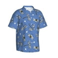 thumbnail image 2 of Hawaiian Shirt For Men, Bee Dragonfly Blue Mens Button Down Short Sleeve Shirt, Summer Beach Shirts For Men, 2 of 2