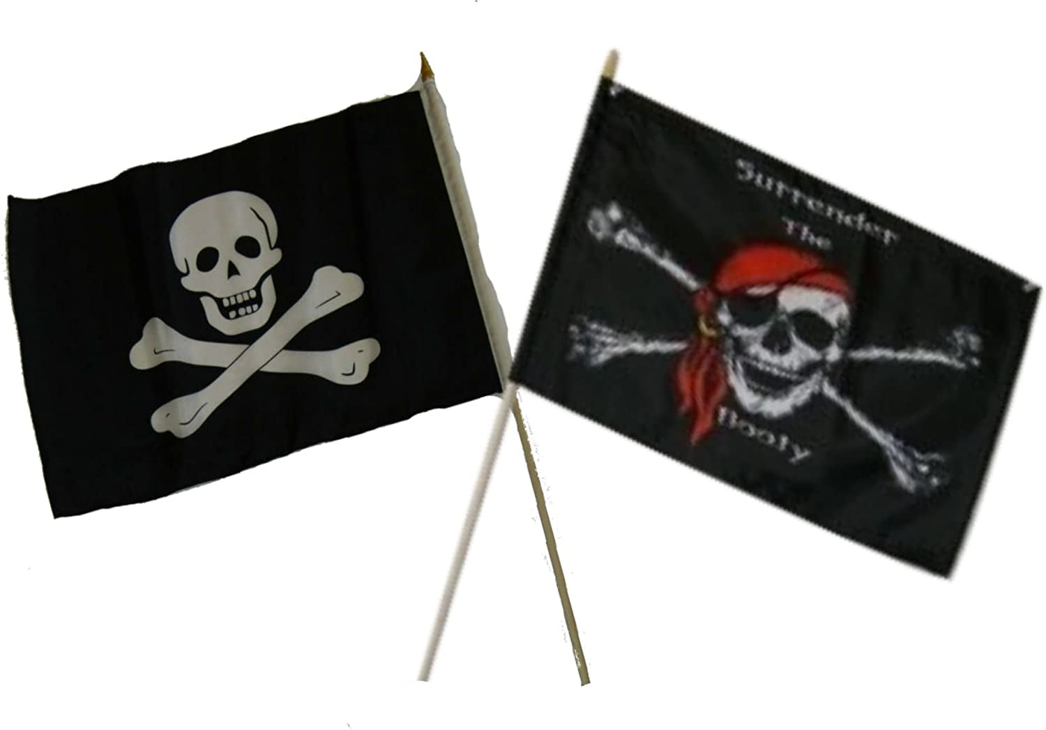 Anley Jolly Roger Flag Pirate Flags 2-Pack 5-ft W x 3-ft H Flag in the  Decorative Banners & Flags department at