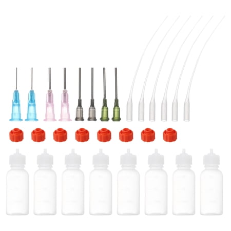 30ml Precision Applicator Bottles, 8Pcs Needle Tip Squeeze Bottle Small Squeeze Bottles Mini Needle Bottle Caps