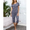 thumbnail image 3 of Ekouaer Women's Capri Lounge Sets 2 Piece Short Sleeve Pants Loungewear Outfits, 3 of 7