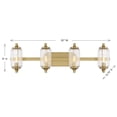 thumbnail image 6 of Holton 4-Light Bathroom Vanity Light in Warm Brass, 6 of 6