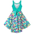 thumbnail image 2 of Girls Dress Mermaid Sequin Fish Scale Hi-lo Skirt Pretend Ruffle Sleeveless 6 Years, 2 of 6