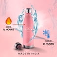 thumbnail image 4 of SOPL-OLIVEWARE Sigma Vacuum Double Wall Bottle, Stainless Steel, Hot & Cold, Insulated Bottle, Fit for Indoor & Outdoors (500 Ml, Pink), 4 of 5