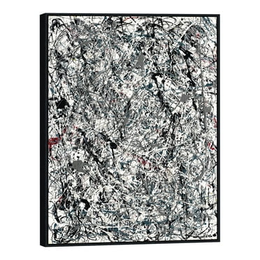 INVIN ART Framed Canvas Print Number 19, 1948 by Jackson Pollock Abstract Wall Art, 24"x32"