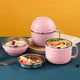 thumbnail image 4 of Bento bowl de acero inoxidable rosa a prueba de fugas, 4 of 6