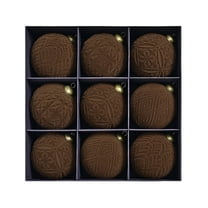 9PCS Velvet Christmas Ornaments 4 Inch, Flocked Shatterproof Xmas Tree Balls in Burgundy Red for Holiday Home Wedding Party Tree Decorations