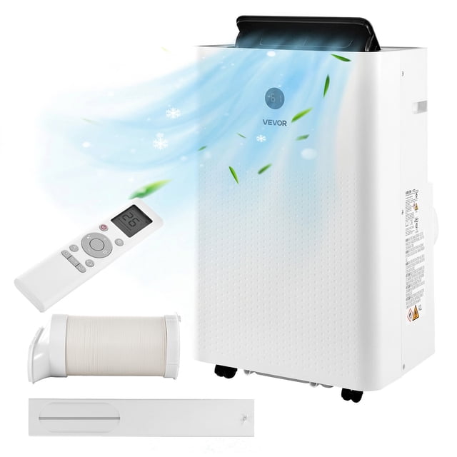 VEVOR Portable Air Conditioner, 12000 BTU ASHRAE (8150 BTU SACC) 4-in-1 Standing Cooling Ac Unit, LED Touch Panel & Remote Control, 24h Timer, Cooling