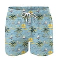 thumbnail image 4 of Men's Shorts Mens Cargo Shorts Size 36 Men's Special Print Drawstring Waistband Beach Casual Pocket Trouser Shorts Pants Mint Green XL, 4 of 4