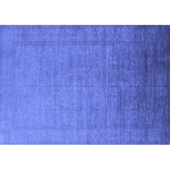 Ahgly Company Indoor Rectangle Oriental Blue Industrial Area Rugs, 5' x 7'