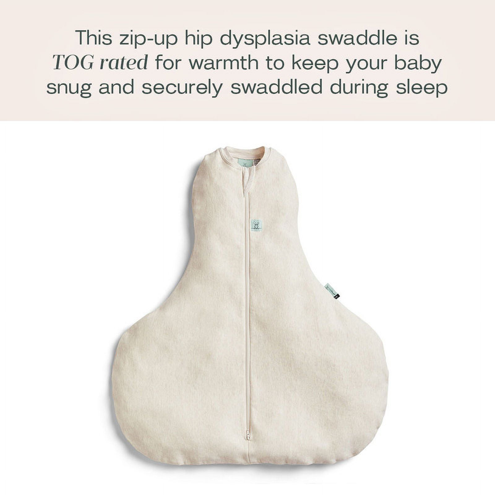 ergoPouch 2.5 TOG Hip Harness Cocoon Swaddle Bag - Our Baby Swaddle Provides a Snug and Gentle Sleep - Swaddle for Baby Made of Organic Cotton & Breathable Material (3-6 Months, Oatmeal Marle)