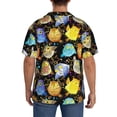 thumbnail image 3 of Sikiie Cartoon Bird Owl Men's Wrinkle Free Untucked Cuban Shirt Business Casual Button Down Shirts Short Sleeve ShirtLarge, 3 of 5
