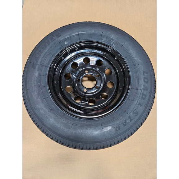 Trailer Camper 15" Black 15x5x5 Dexstar Wheel Rim ST205/75R15 Radial Load D Tire