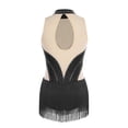 thumbnail image 4 of Sholeno Womens Sleeveless Tassel Fringe Latin Leotard Tango Chacha Bodysuit Figure Skating Dress Black XXL, 4 of 5