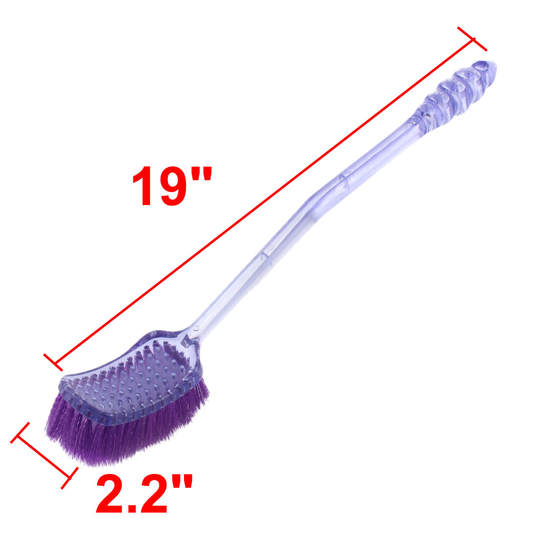 Washroom Plastic Curved Grip Rectangular Bristle Head Toilet Cleaning
