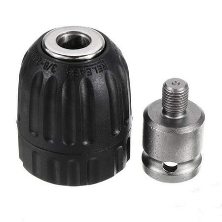 

0.8-10mm Keyless Drill Chuck 3/8-24UNF Thread Drill Bit Adapter for Impact Drill